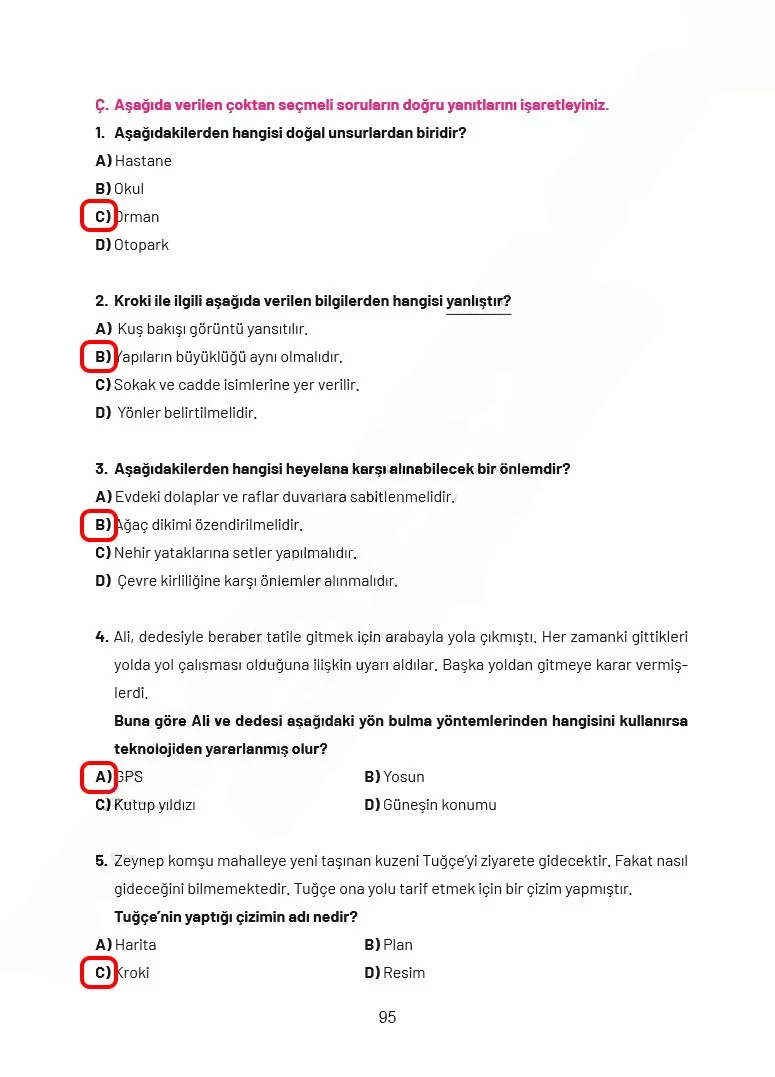 4. Sınıf Sosyal Bilgiler Ders Kitabı Cevapları Ferman Yayınları Sayfa 95 Çözüm Görseli
