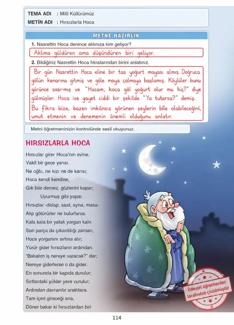 4. Sınıf Türkçe Ders Kitabı Cevapları Ada Yayınları Sayfa 114 Çözüm Görseli
