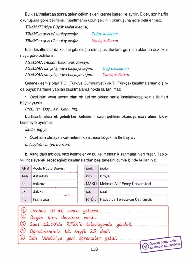 4. Sınıf Türkçe Ders Kitabı Cevapları Ada Yayınları Sayfa 118 Çözüm Görseli