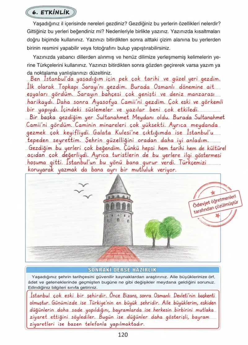 4. Sınıf Türkçe Ders Kitabı Cevapları Ada Yayınları Sayfa 120 Çözüm Görseli