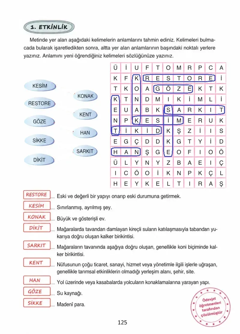 4. Sınıf Türkçe Ders Kitabı Cevapları Ada Yayınları Sayfa 125 Çözüm Görseli