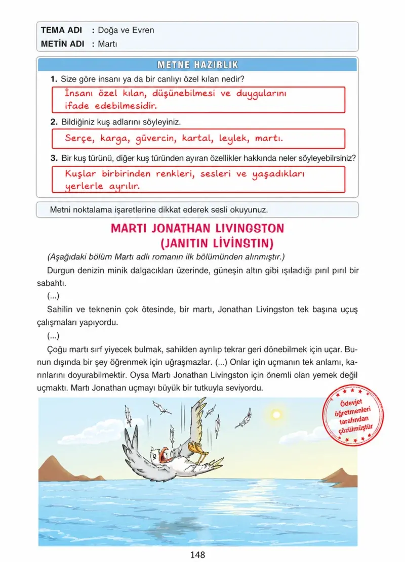 4. Sınıf Türkçe Ders Kitabı Cevapları Ada Yayınları Sayfa 148 Çözüm Görseli