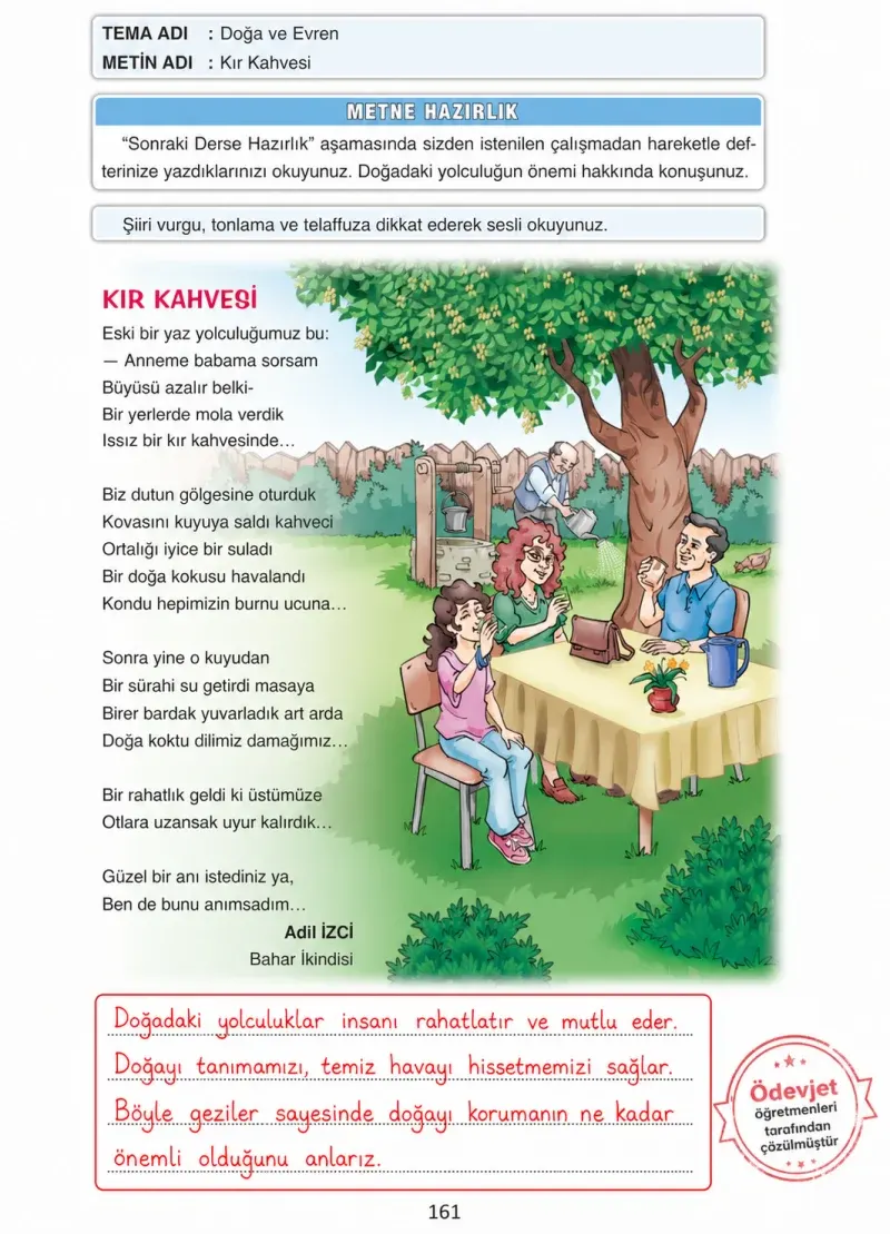 4. Sınıf Türkçe Ders Kitabı Cevapları Ada Yayınları Sayfa 161 Çözüm Görseli