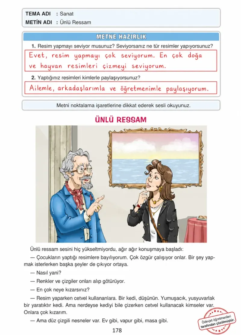 4. Sınıf Türkçe Ders Kitabı Cevapları Ada Yayınları Sayfa 178 Çözüm Görseli