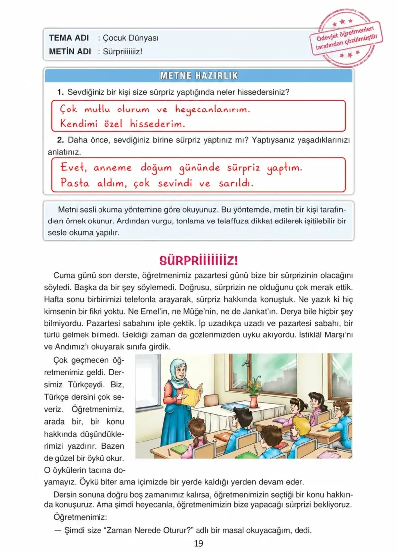 4. Sınıf Türkçe Ders Kitabı Cevapları Ada Yayınları Sayfa 19 Çözüm Görseli