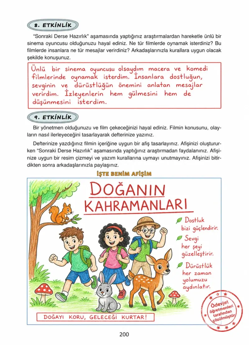 4. Sınıf Türkçe Ders Kitabı Cevapları Ada Yayınları Sayfa 200 Çözüm Görseli