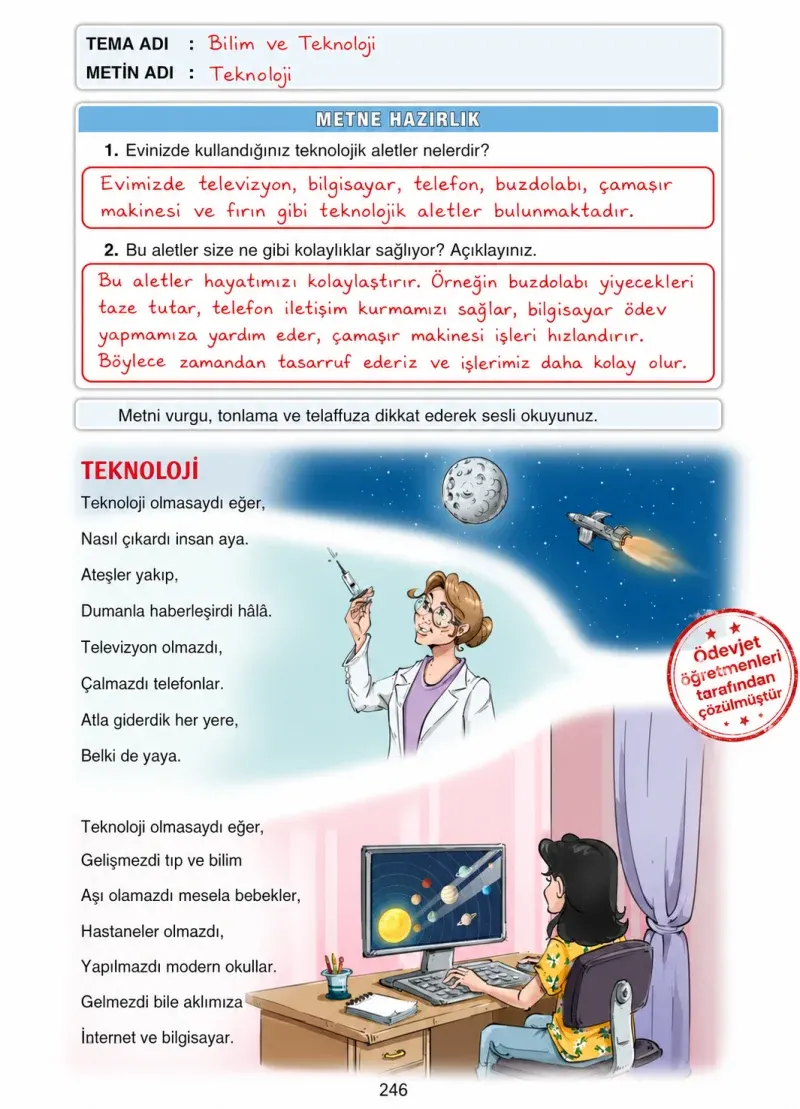 4. Sınıf Türkçe Ders Kitabı Cevapları Ada Yayınları Sayfa 246 Çözüm Görseli