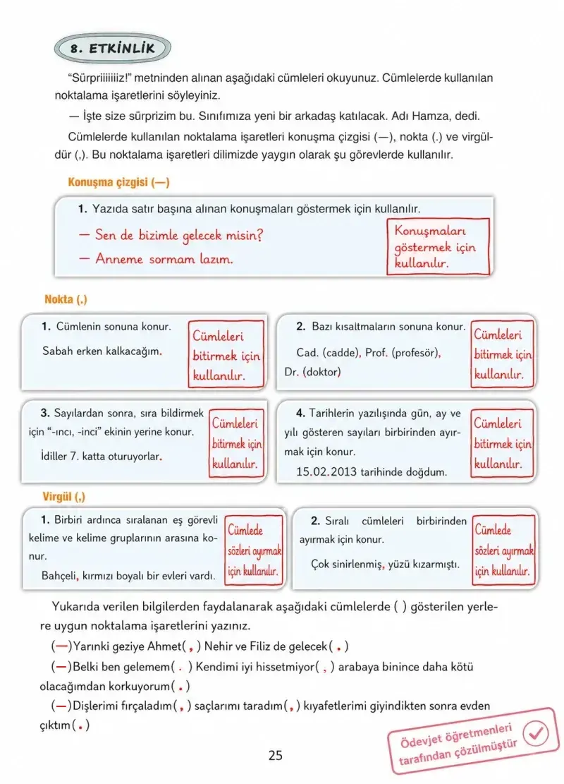4. Sınıf Türkçe Ders Kitabı Cevapları Ada Yayınları Sayfa 25 Çözüm Görseli