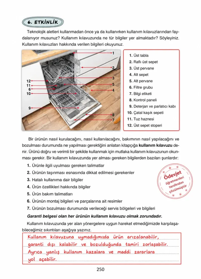 4. Sınıf Türkçe Ders Kitabı Cevapları Ada Yayınları Sayfa 250 Çözüm Görseli