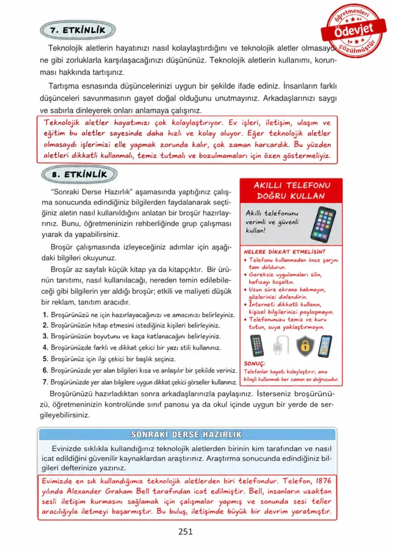 4. Sınıf Türkçe Ders Kitabı Cevapları Ada Yayınları Sayfa 251 Çözüm Görseli