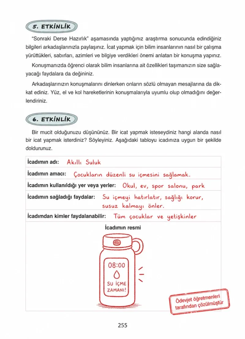 4. Sınıf Türkçe Ders Kitabı Cevapları Ada Yayınları Sayfa 255 Çözüm Görseli