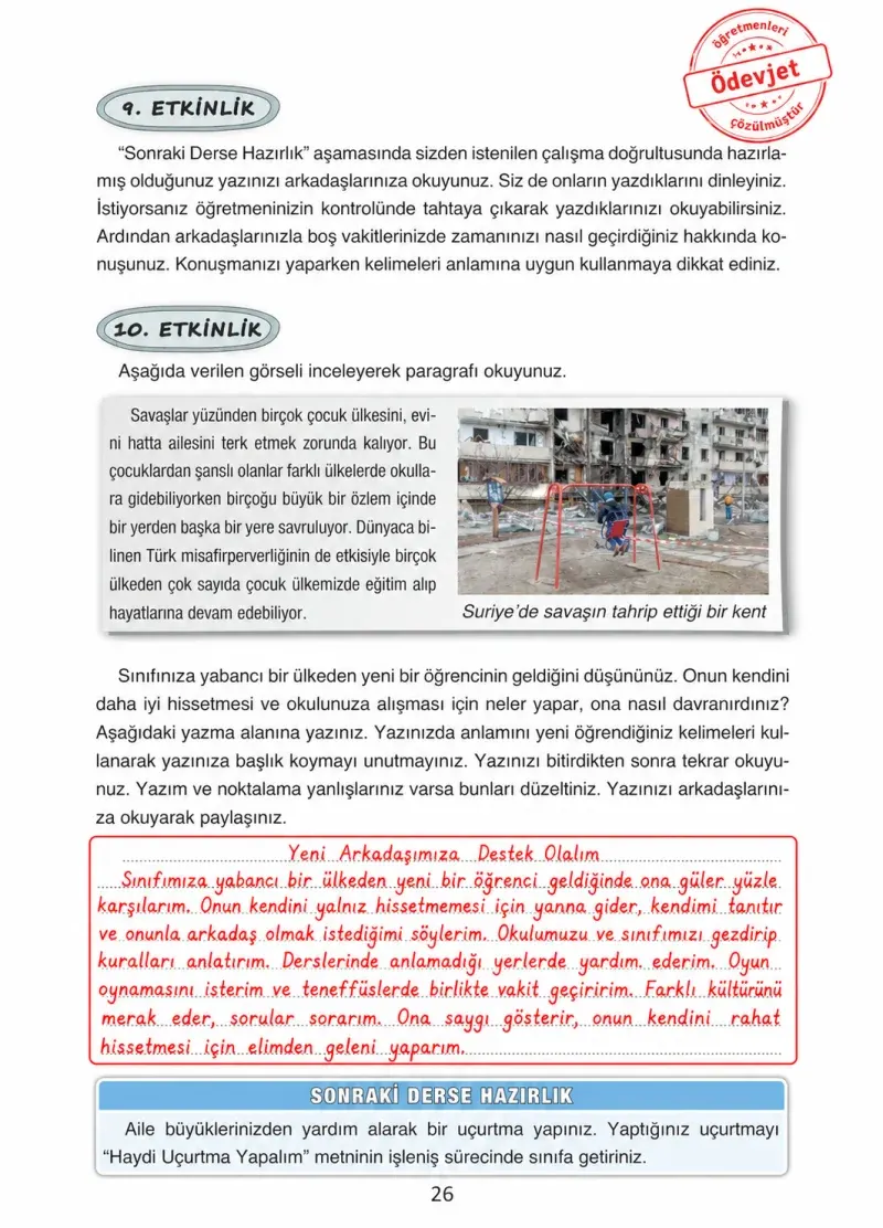 4. Sınıf Türkçe Ders Kitabı Cevapları Ada Yayınları Sayfa 26 Çözüm Görseli