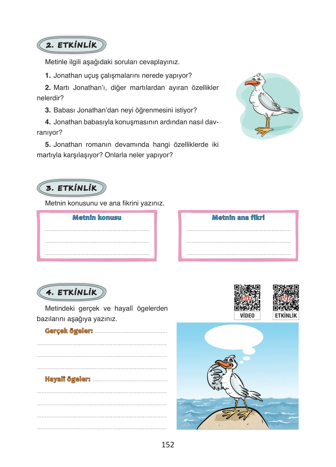 4. Sınıf Türkçe Ders Kitabı Cevapları Ada Yayınları Sayfa 152