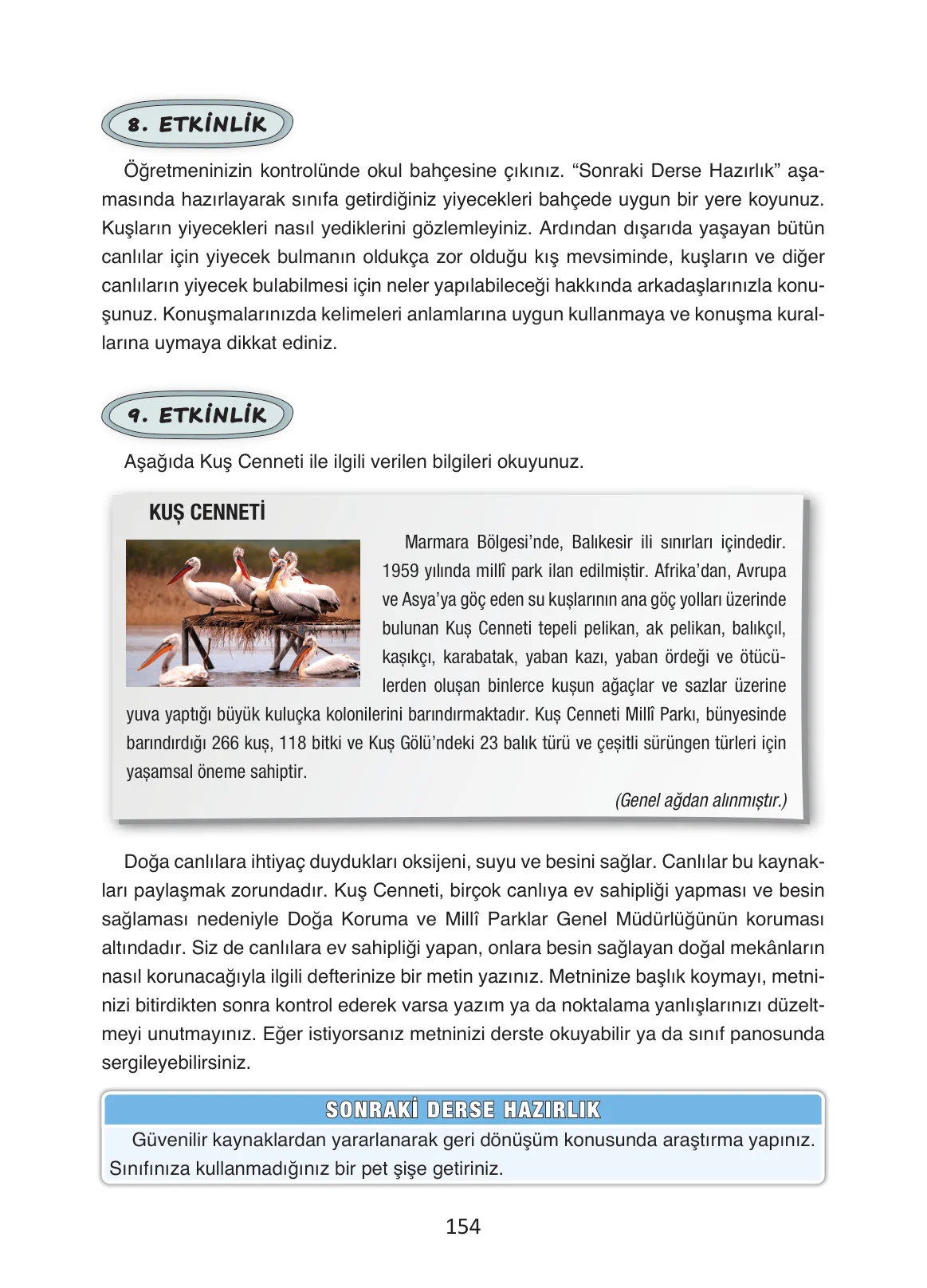 4. Sınıf Türkçe Ders Kitabı Cevapları Ada Yayınları Sayfa 154