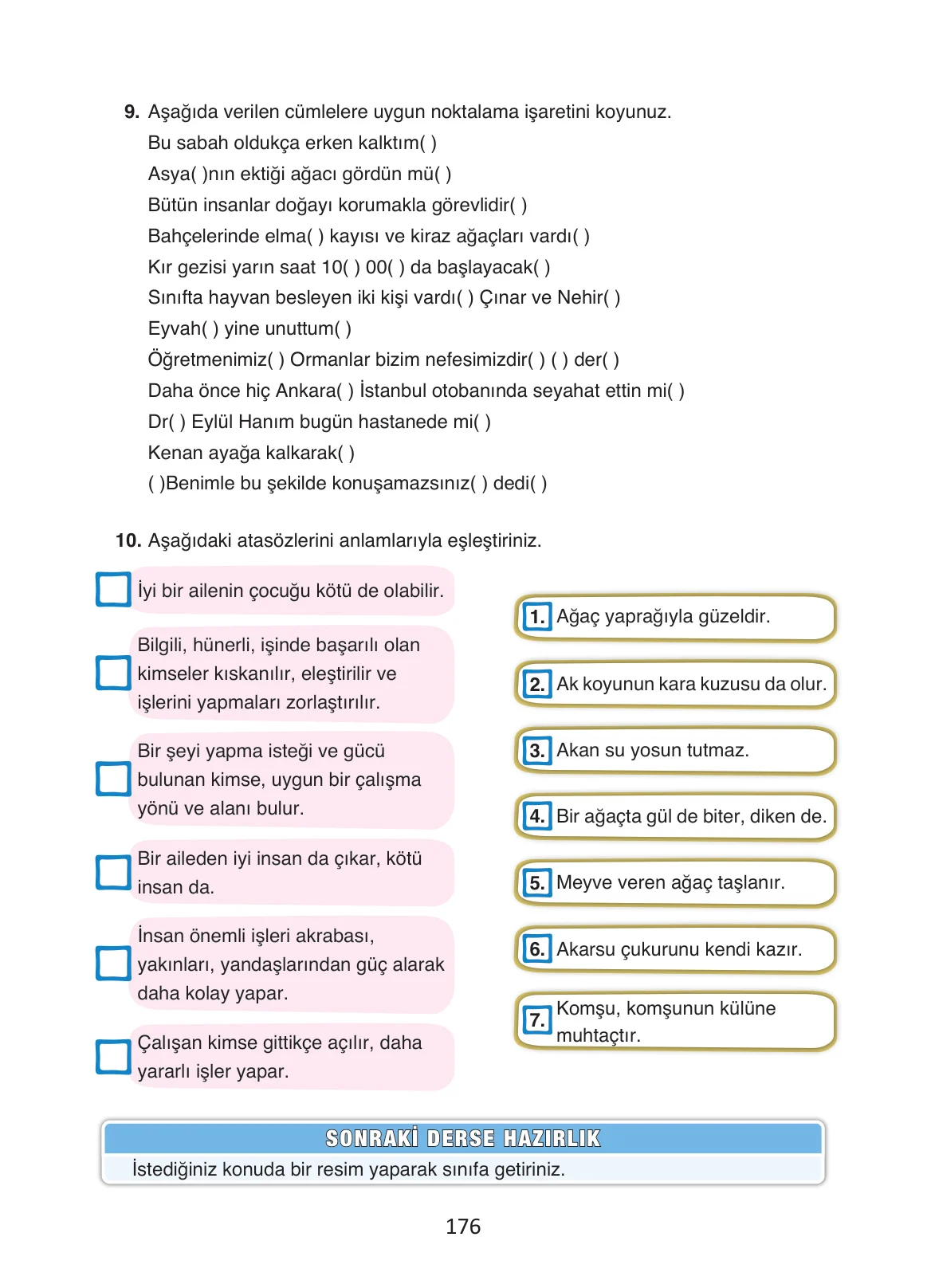 4. Sınıf Türkçe Ders Kitabı Cevapları Ada Yayınları Sayfa 176