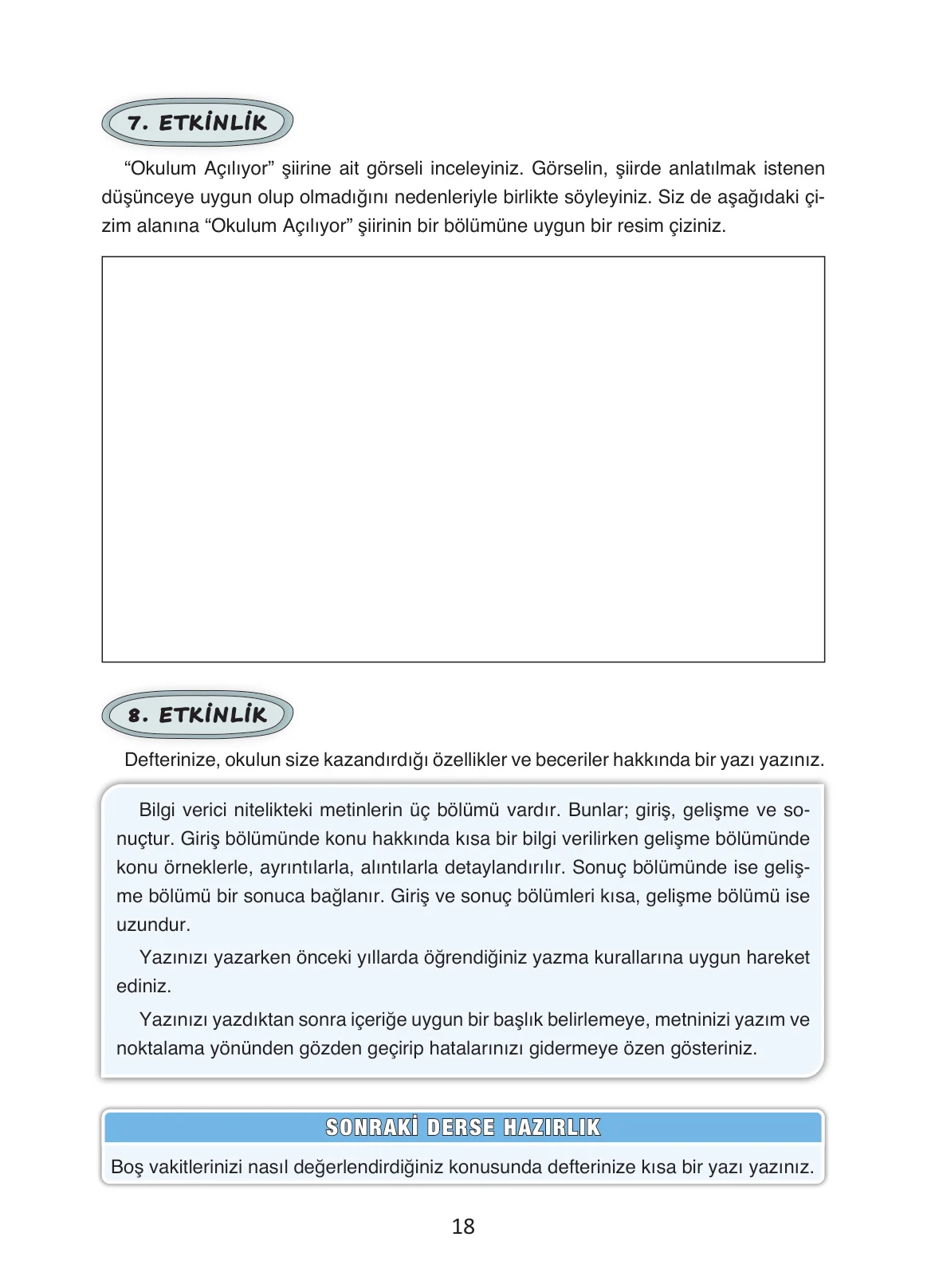 4. Sınıf Türkçe Ders Kitabı Cevapları Ada Yayınları Sayfa 18