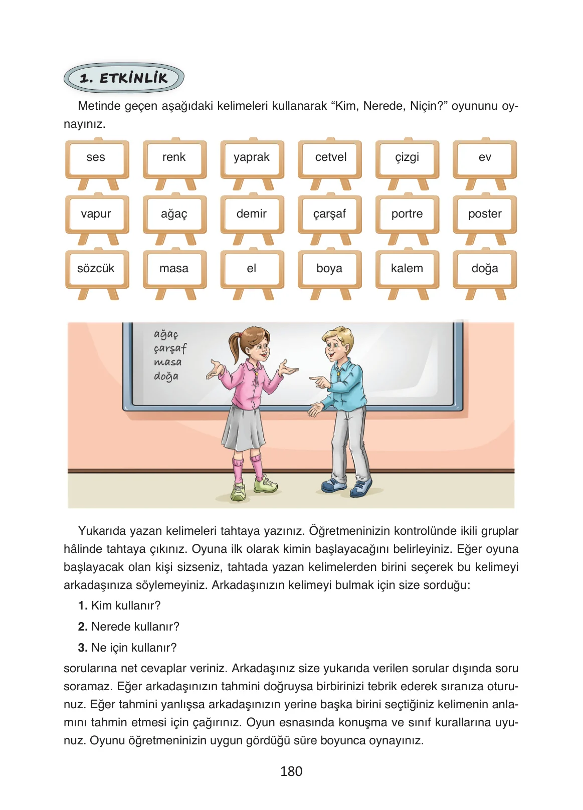 4. Sınıf Türkçe Ders Kitabı Cevapları Ada Yayınları Sayfa 180