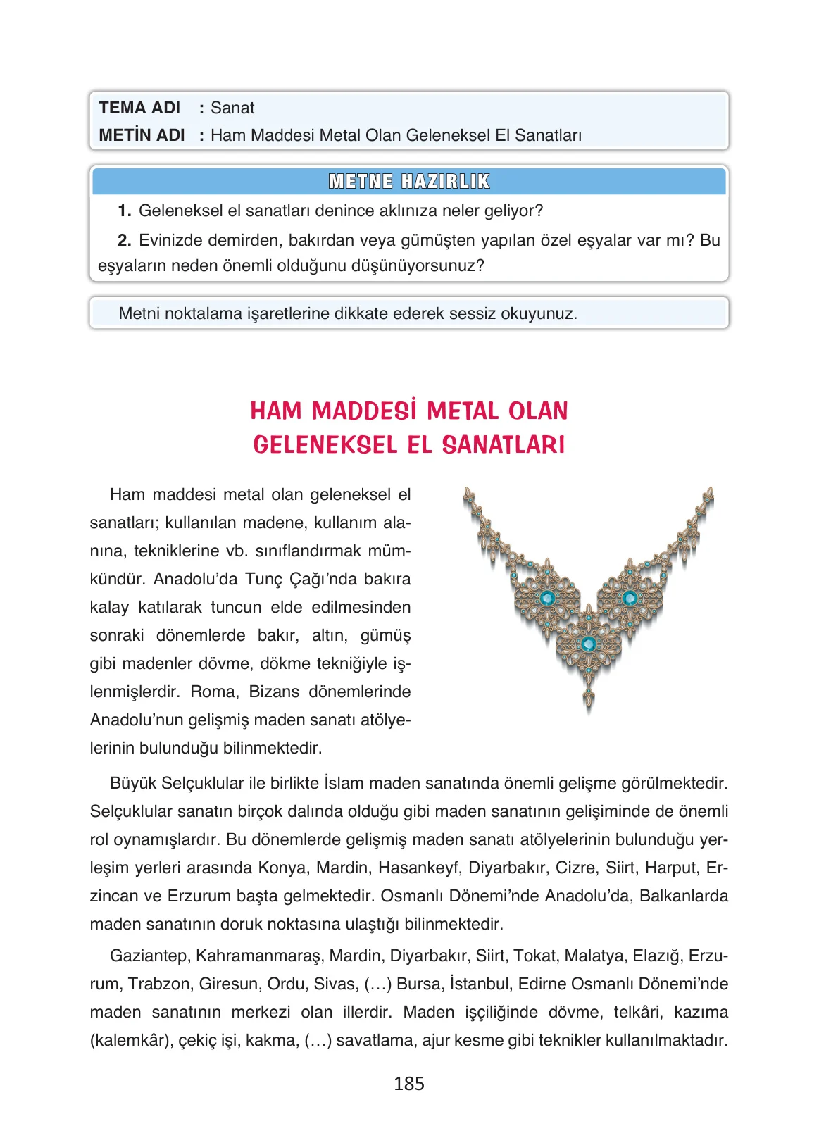 4. Sınıf Türkçe Ders Kitabı Cevapları Ada Yayınları Sayfa 185