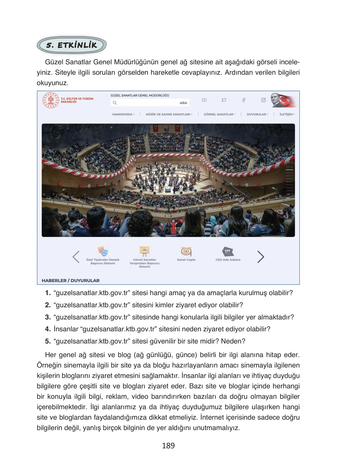 4. Sınıf Türkçe Ders Kitabı Cevapları Ada Yayınları Sayfa 189