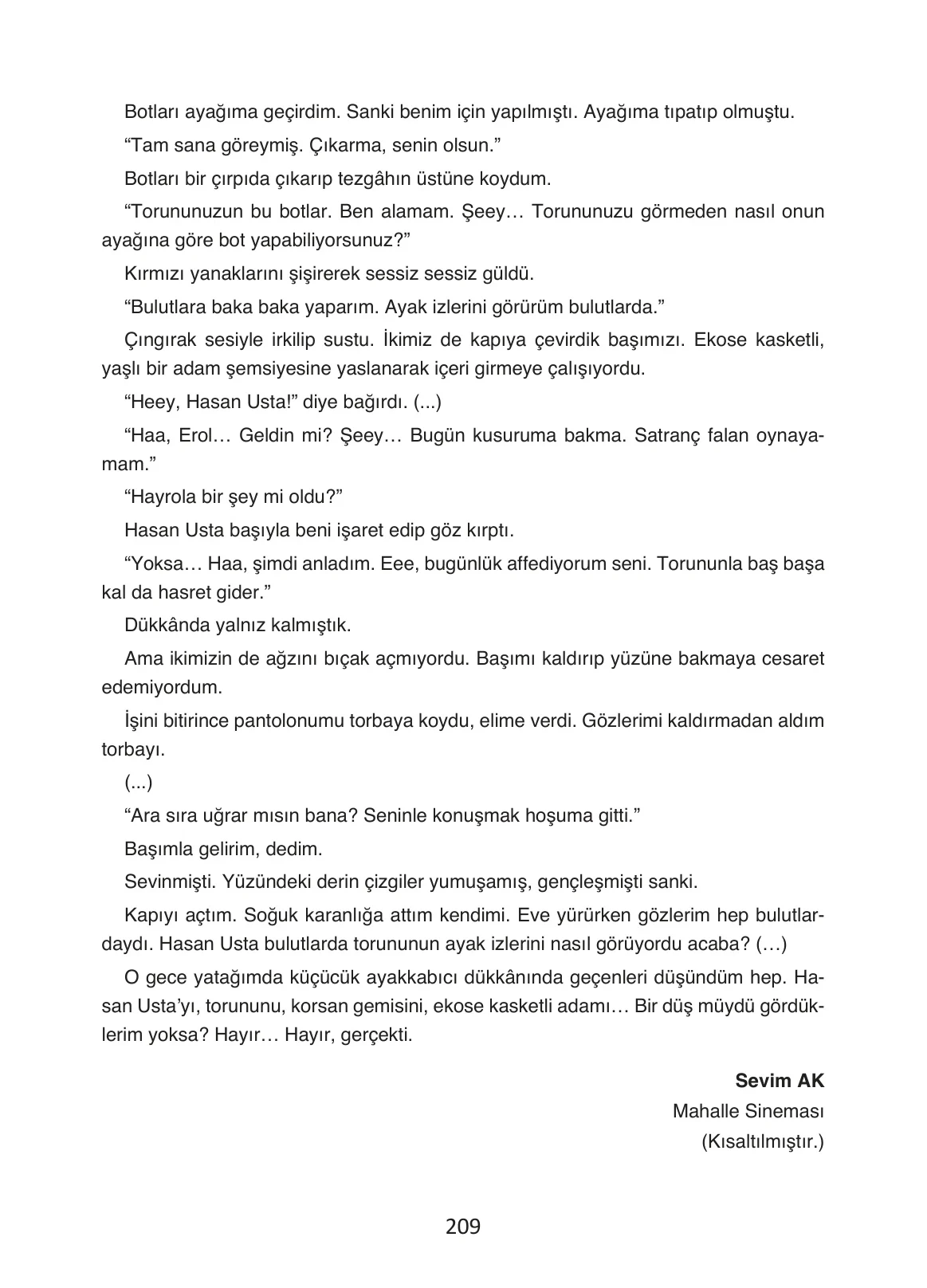 4. Sınıf Türkçe Ders Kitabı Cevapları Ada Yayınları Sayfa 209