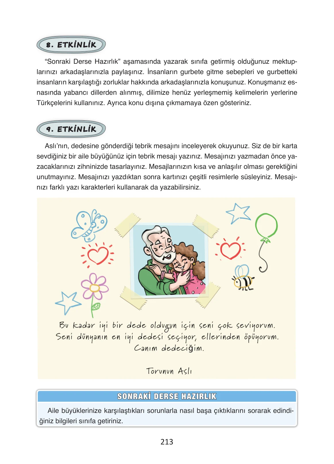 4. Sınıf Türkçe Ders Kitabı Cevapları Ada Yayınları Sayfa 213