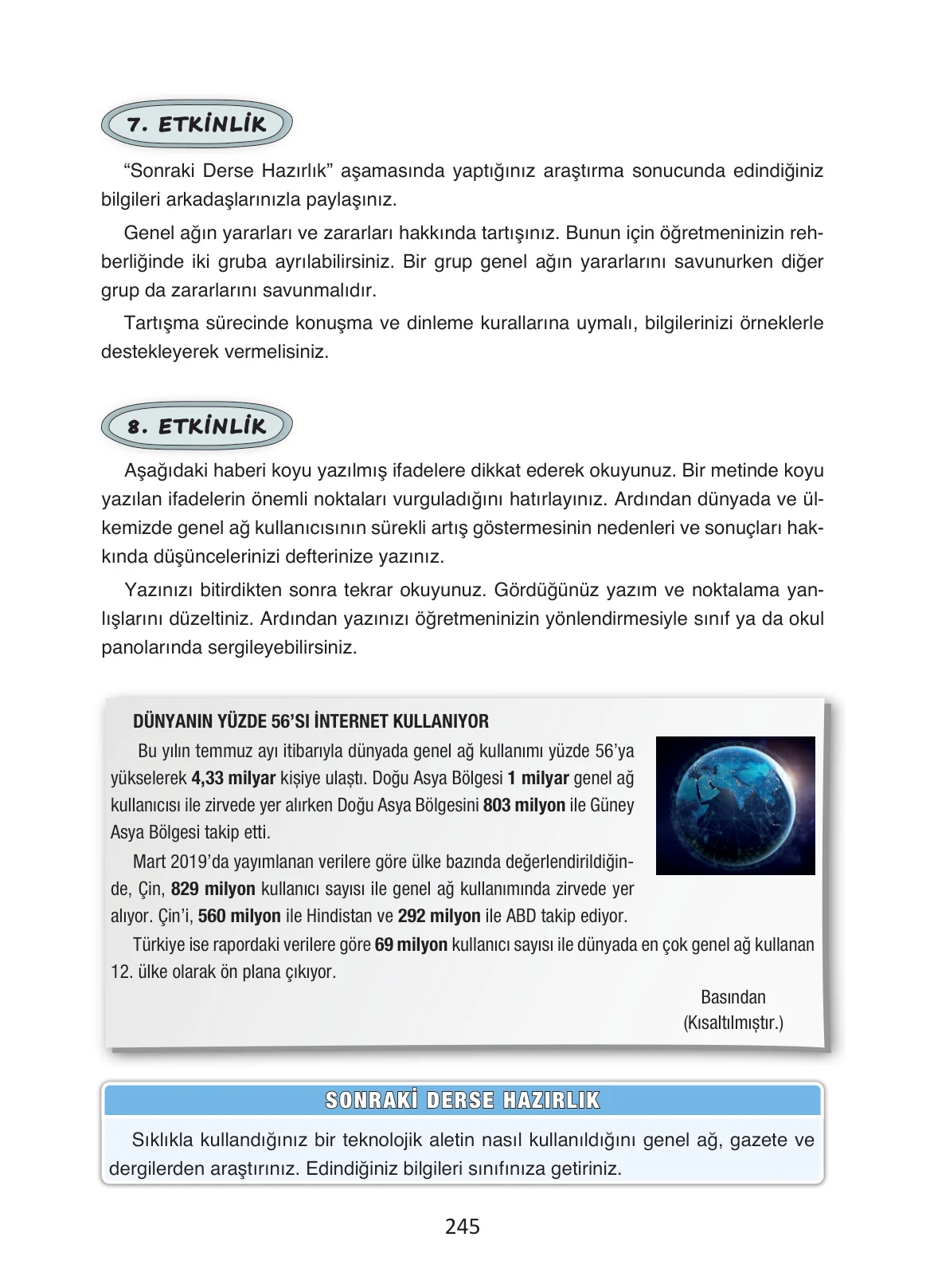 4. Sınıf Türkçe Ders Kitabı Cevapları Ada Yayınları Sayfa 245