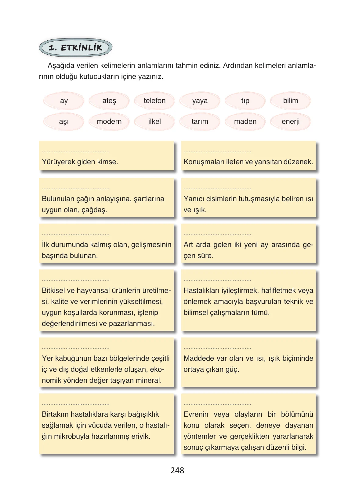 4. Sınıf Türkçe Ders Kitabı Cevapları Ada Yayınları Sayfa 248