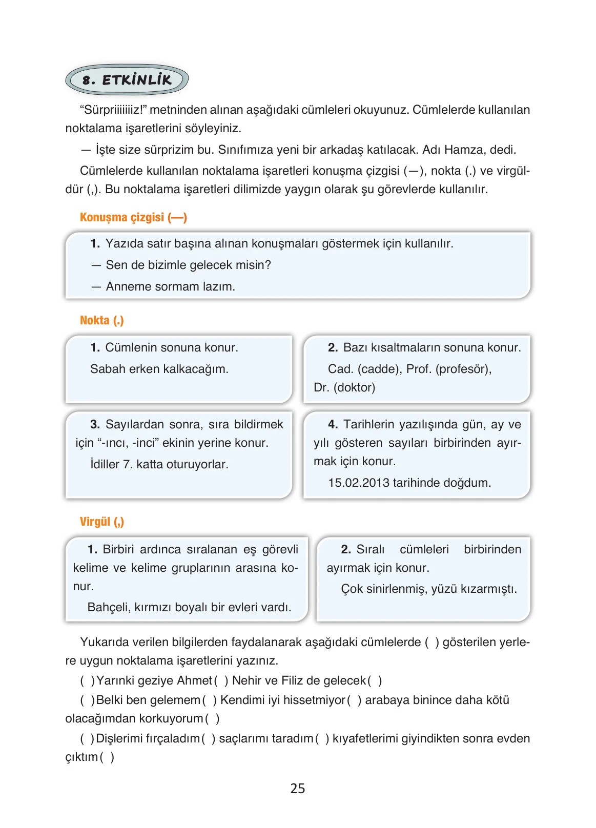 4. Sınıf Türkçe Ders Kitabı Cevapları Ada Yayınları Sayfa 25