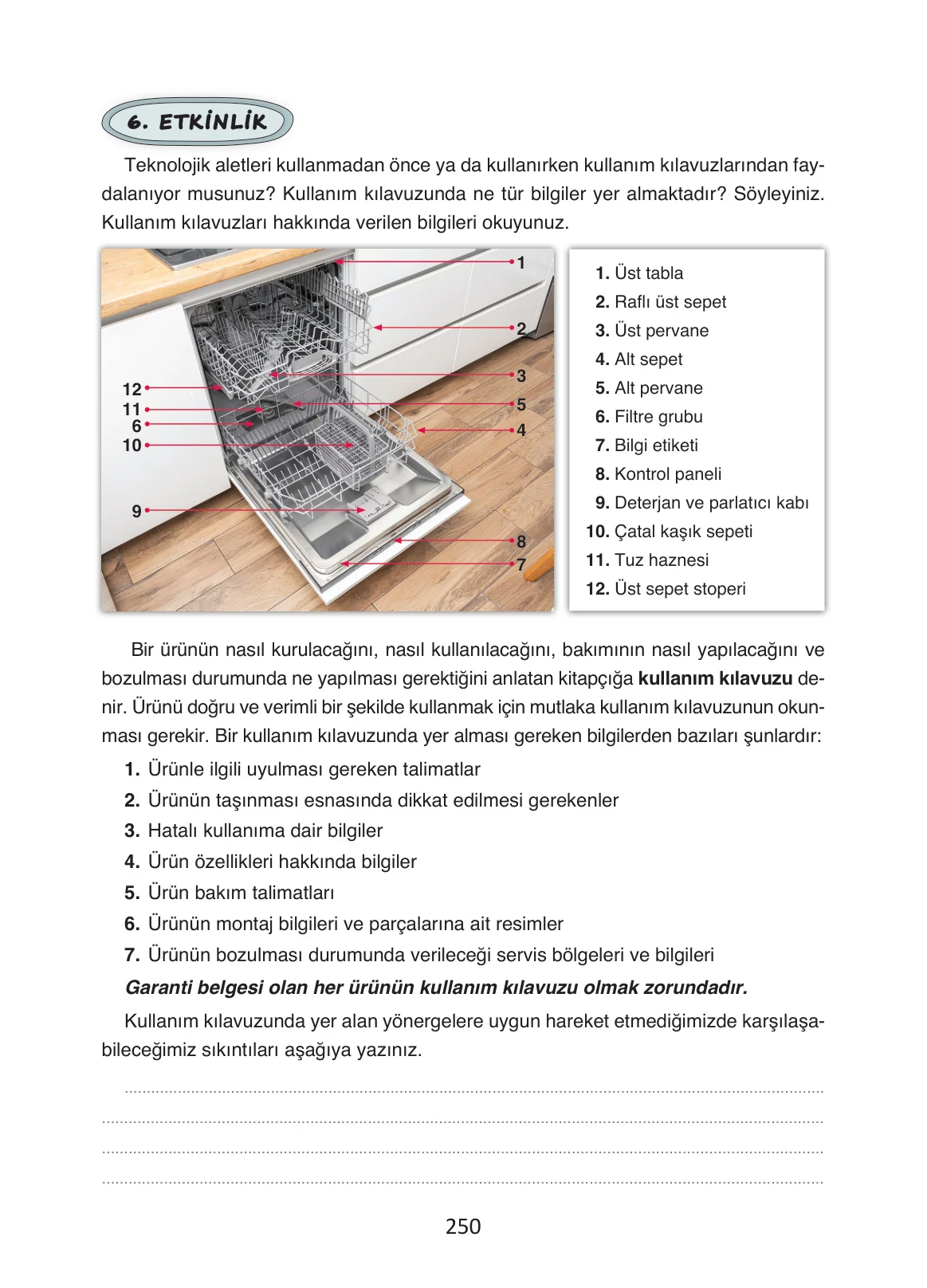 4. Sınıf Türkçe Ders Kitabı Cevapları Ada Yayınları Sayfa 250