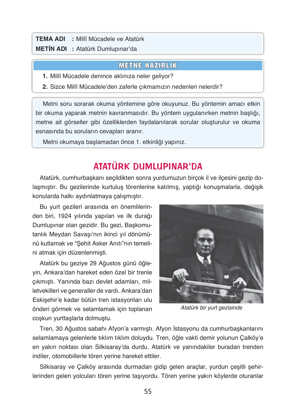 4. Sınıf Türkçe Ders Kitabı Cevapları Ada Yayınları Sayfa 55