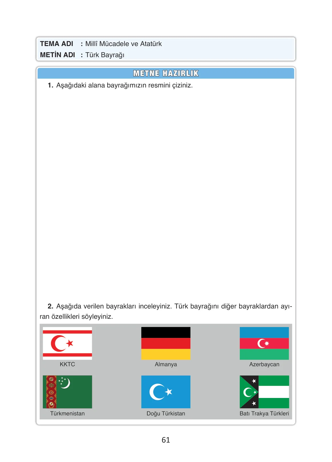 4. Sınıf Türkçe Ders Kitabı Cevapları Ada Yayınları Sayfa 61