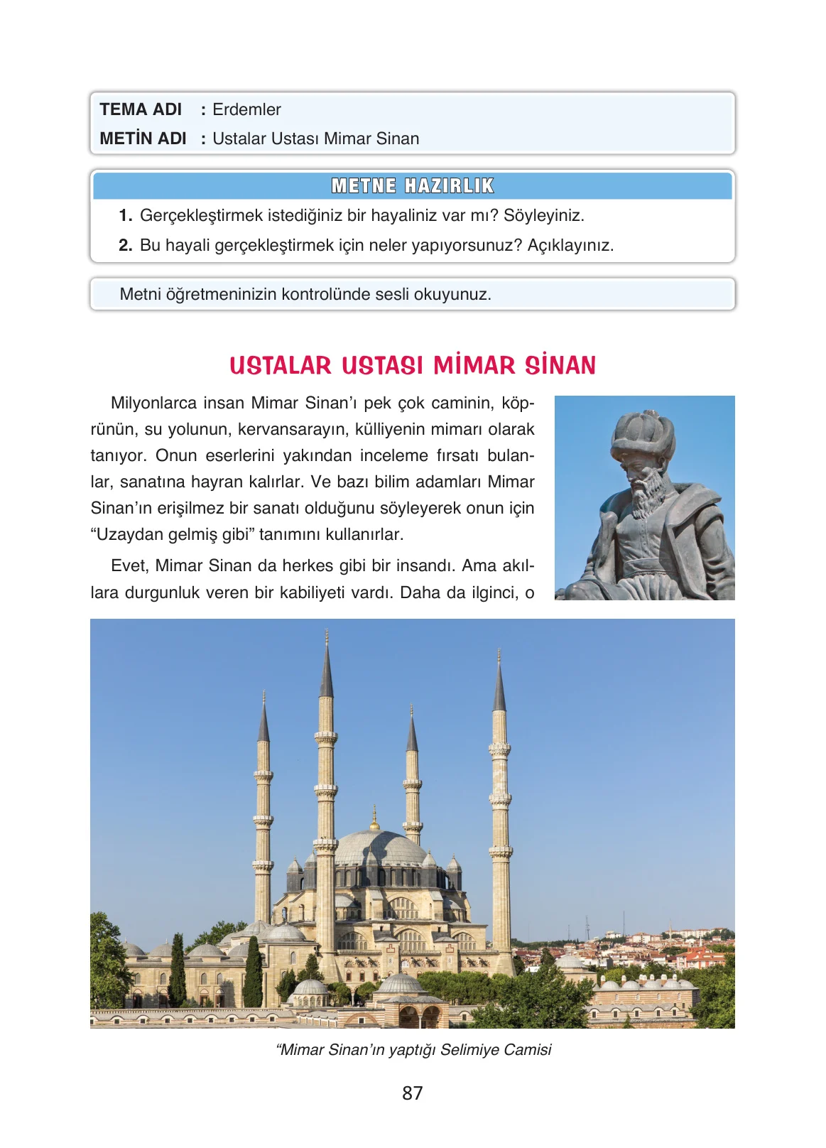 4. Sınıf Türkçe Ders Kitabı Cevapları Ada Yayınları Sayfa 87