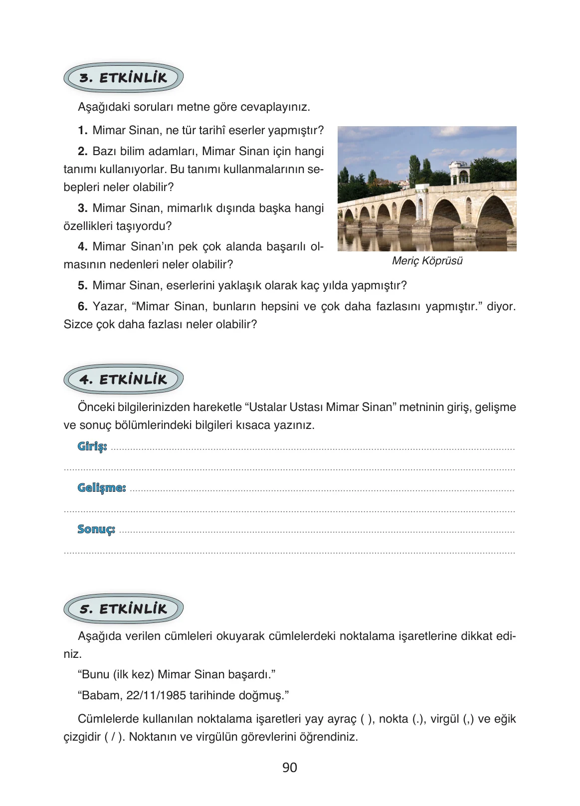 4. Sınıf Türkçe Ders Kitabı Cevapları Ada Yayınları Sayfa 90