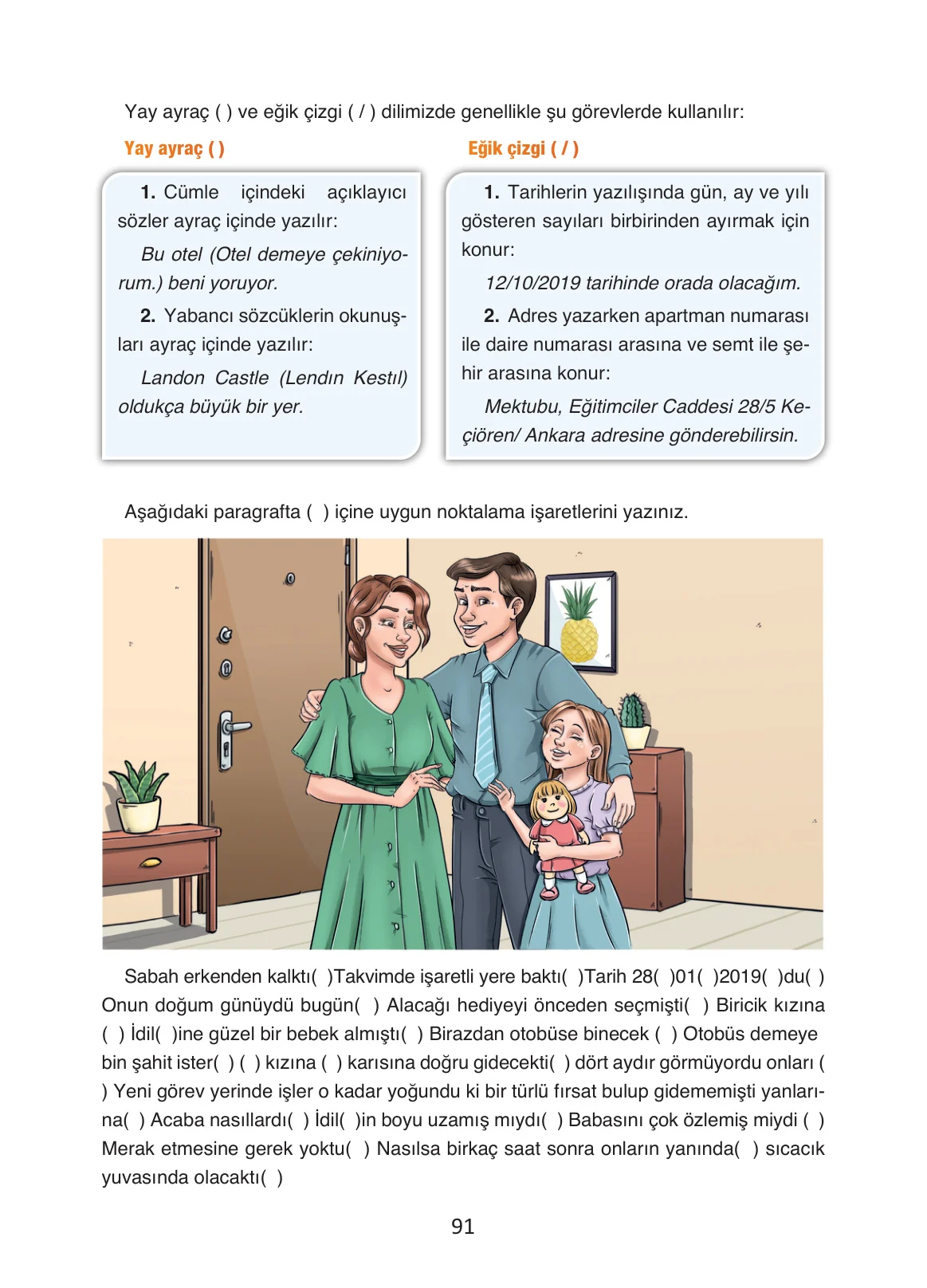 4. Sınıf Türkçe Ders Kitabı Cevapları Ada Yayınları Sayfa 91
