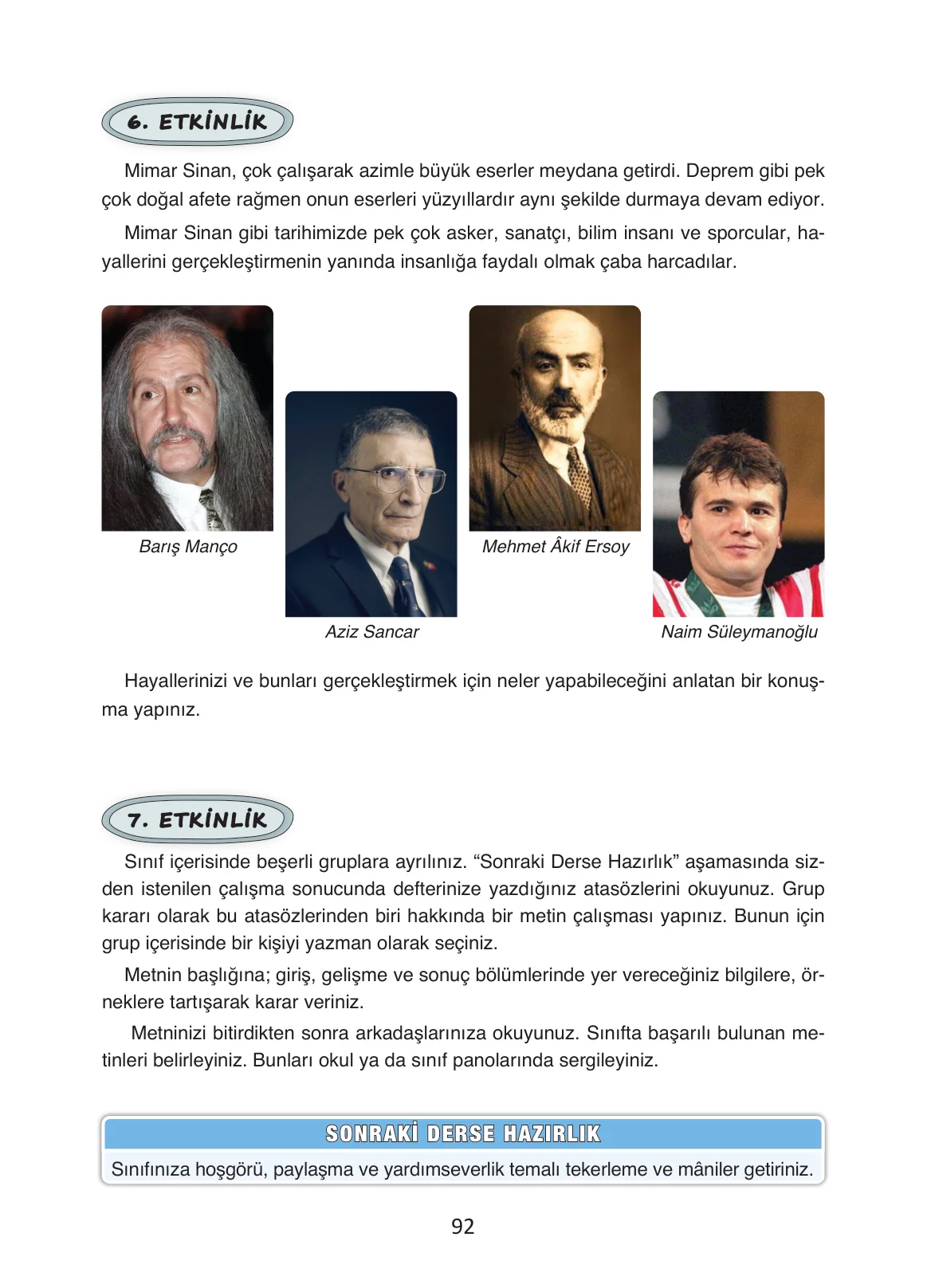 4. Sınıf Türkçe Ders Kitabı Cevapları Ada Yayınları Sayfa 92