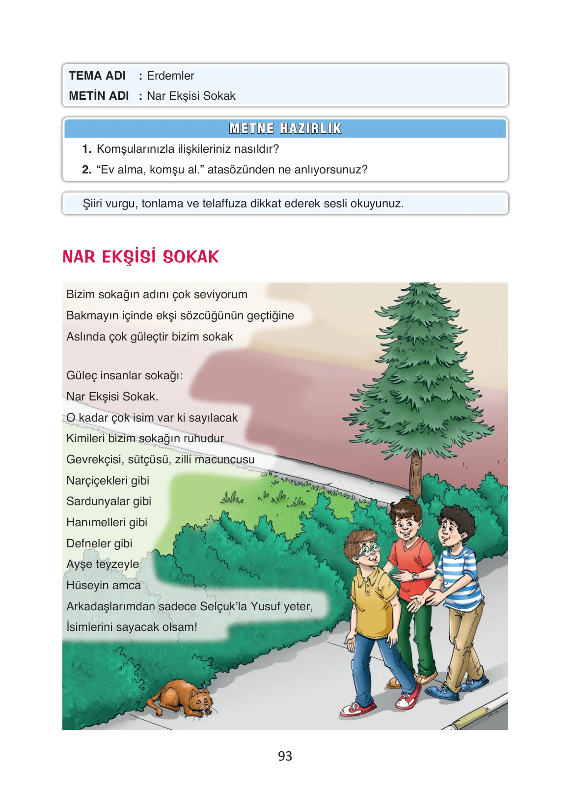 4. Sınıf Türkçe Ders Kitabı Cevapları Ada Yayınları Sayfa 93