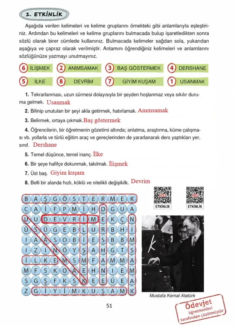 4. Sınıf Türkçe Ders Kitabı Cevapları Ada Yayınları Sayfa 51 Çözüm Görseli