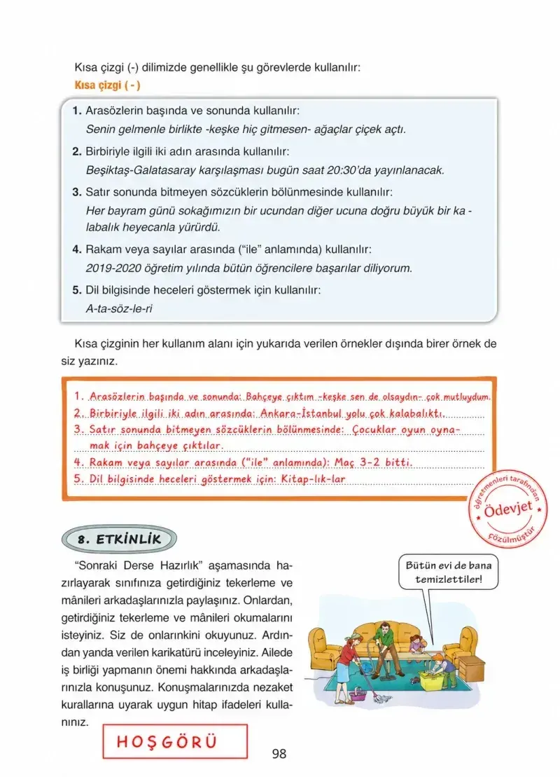 4. Sınıf Türkçe Ders Kitabı Cevapları Ada Yayınları Sayfa 98 Çözüm Görseli