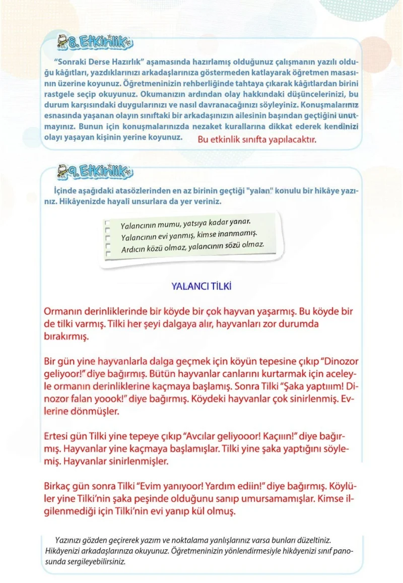 4. Sınıf Türkçe Ders Kitabı Cevapları Koza Yayınları Sayfa 100 Çözüm Görseli