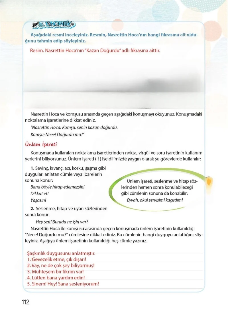 4. Sınıf Türkçe Ders Kitabı Cevapları Koza Yayınları Sayfa 112 Çözüm Görseli