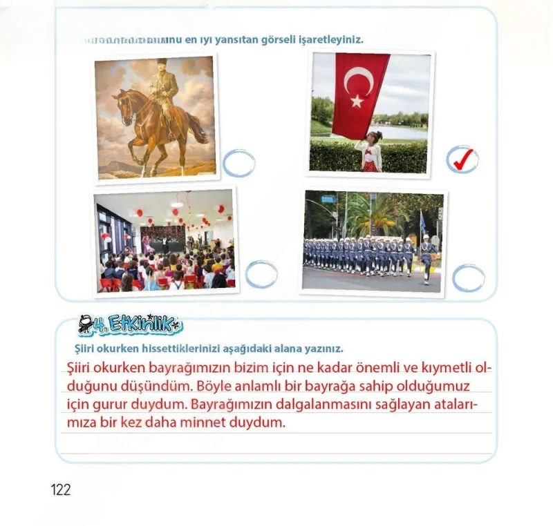 4. Sınıf Türkçe Ders Kitabı Cevapları Koza Yayınları Sayfa 122 Çözüm Görseli