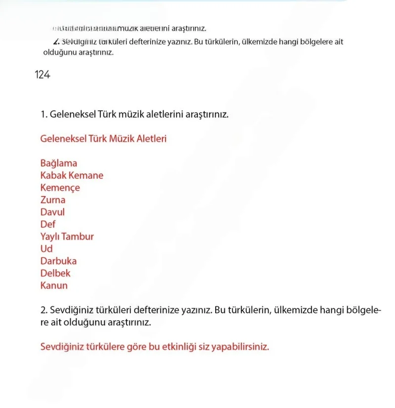 4. Sınıf Türkçe Ders Kitabı Cevapları Koza Yayınları Sayfa 124 Çözüm Görseli