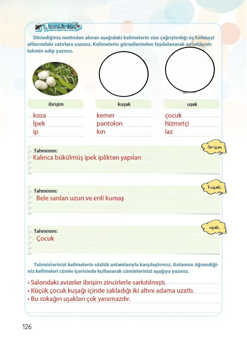 4. Sınıf Türkçe Ders Kitabı Cevapları Koza Yayınları Sayfa 126 Çözüm Görseli
