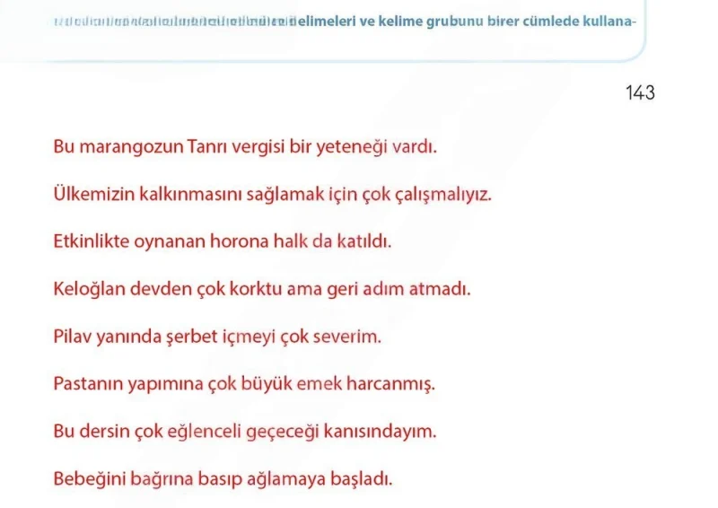 4. Sınıf Türkçe Ders Kitabı Cevapları Koza Yayınları Sayfa 143 Çözüm Görseli