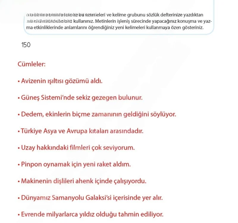 4. Sınıf Türkçe Ders Kitabı Cevapları Koza Yayınları Sayfa 150 Çözüm Görseli