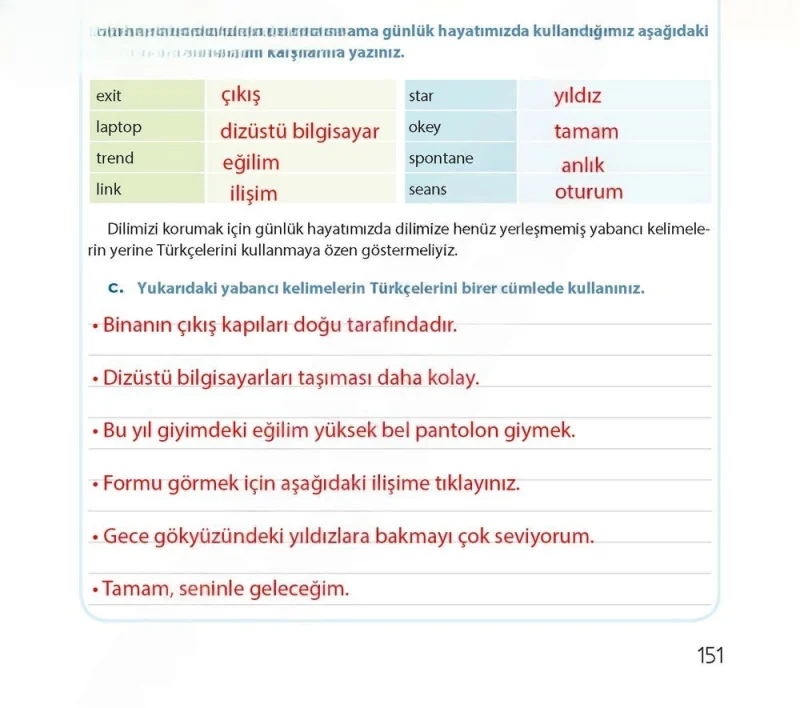 4. Sınıf Türkçe Ders Kitabı Cevapları Koza Yayınları Sayfa 151 Çözüm Görseli