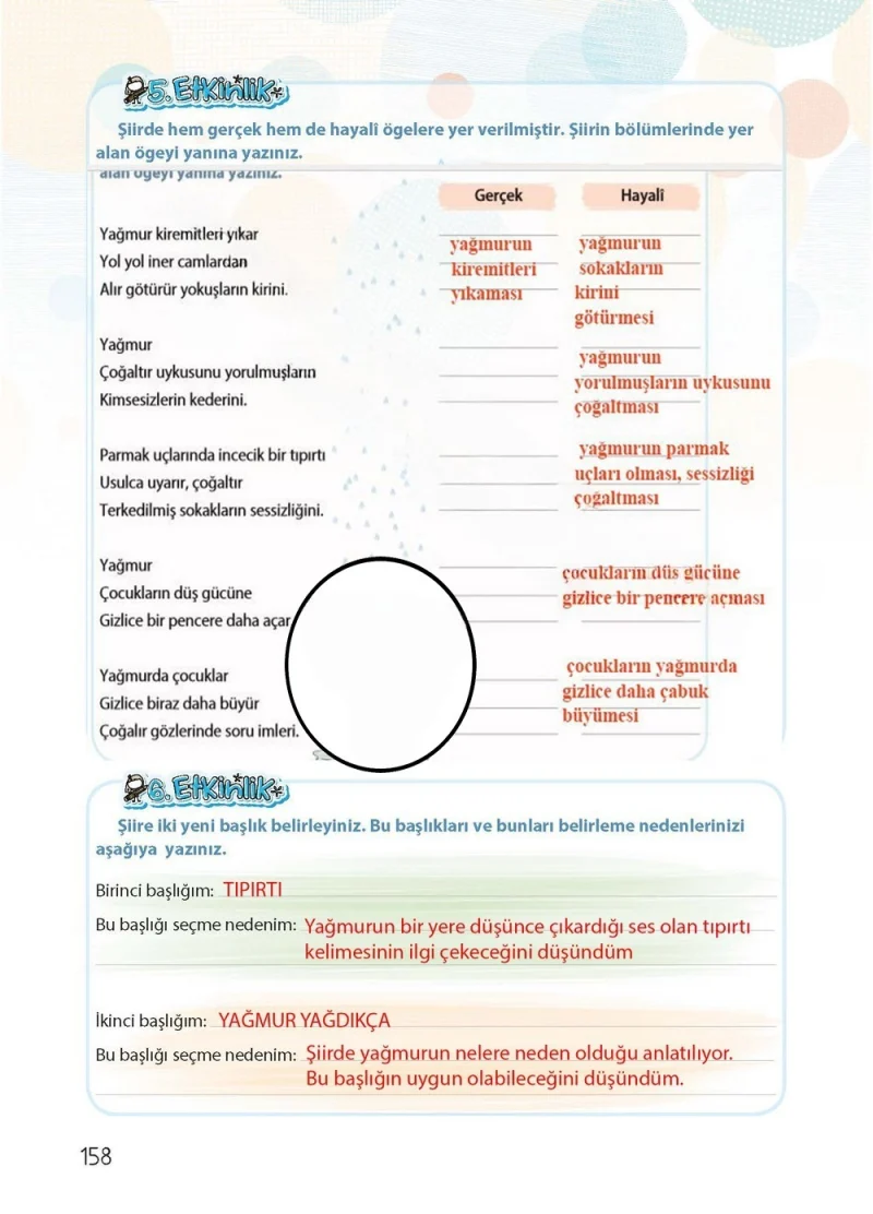 4. Sınıf Türkçe Ders Kitabı Cevapları Koza Yayınları Sayfa 158 Çözüm Görseli
