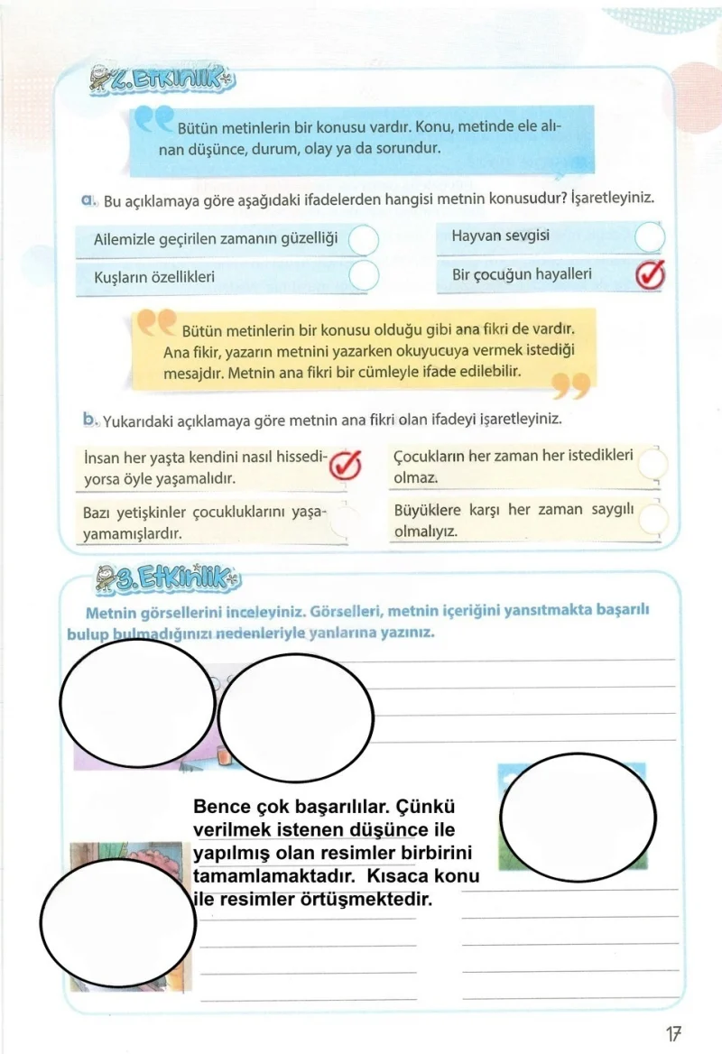 4. Sınıf Türkçe Ders Kitabı Cevapları Koza Yayınları Sayfa 17 Çözüm Görseli