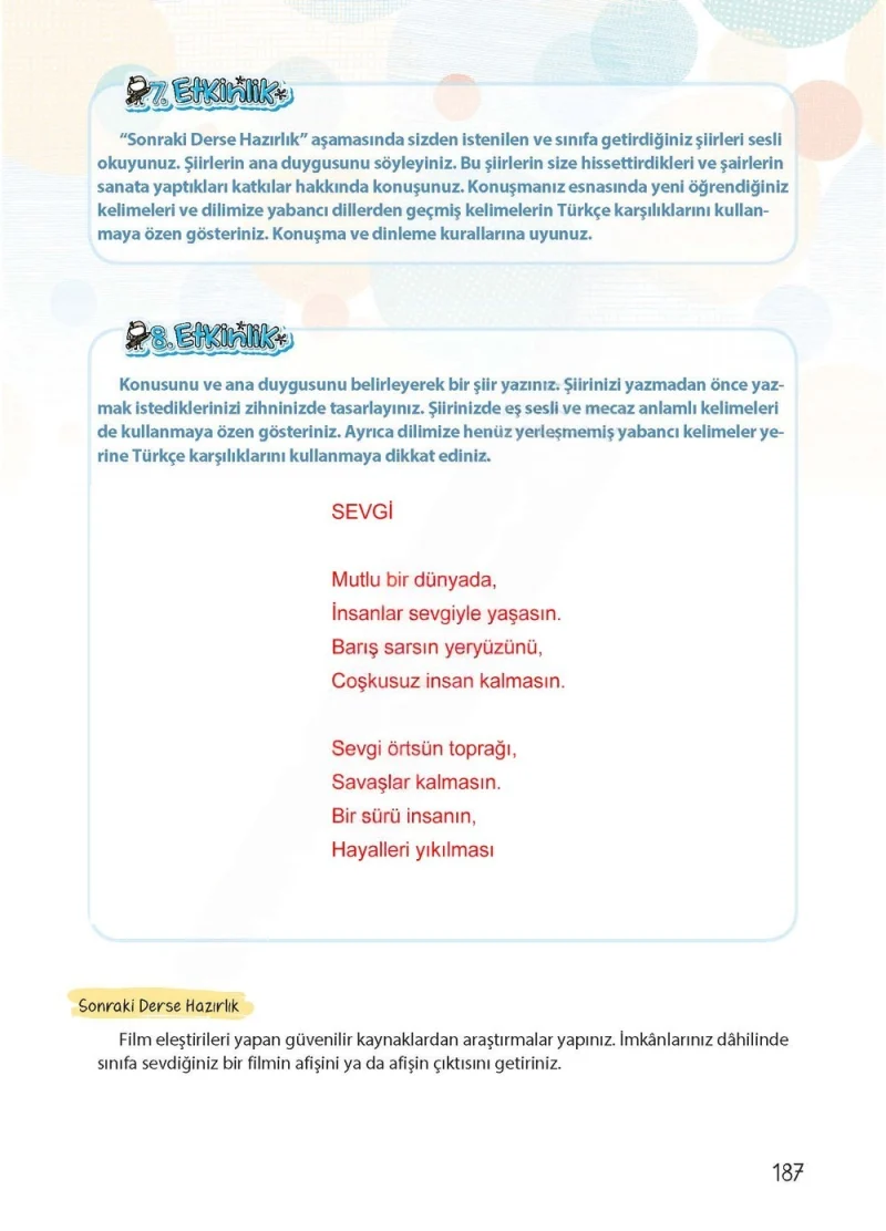 4. Sınıf Türkçe Ders Kitabı Cevapları Koza Yayınları Sayfa 187 Çözüm Görseli