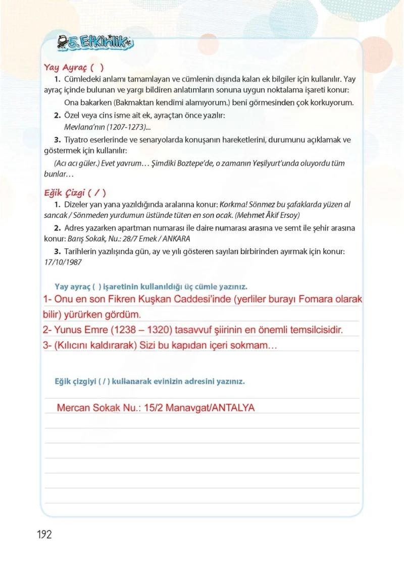 4. Sınıf Türkçe Ders Kitabı Cevapları Koza Yayınları Sayfa 192 Çözüm Görseli